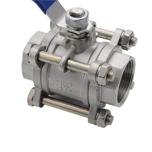 Válvula de bola de paso completo resistente de tres piezas en acero inoxidable DN32 de 1.25 pulgadas 6