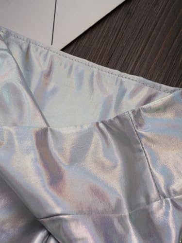 Kids Girls Sports Shorts Shiny Metallic High Waist Active Gymnastic Workout Activewear Bottoms3