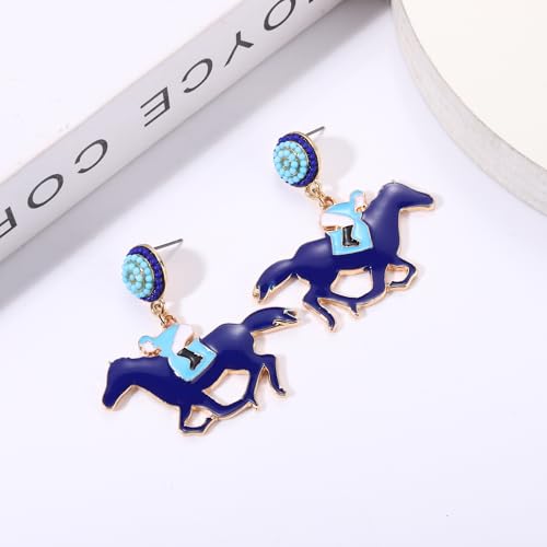 Kentucky Derby Horse Earrings - Funny Drop Dangle Dangling Earrings for Women, Western Cute Horse Racing Gift3