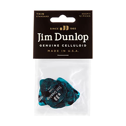 Dunlop 483 Picks GENUINE CELLULOID CLASSIC, turquoise, Thin - Les Beatles, Paul McCartney, John Lennon, RIngo Starr, George Harrison Dunlop 483 Picks GENUINE CELLULOID CLASSIC, turquoise, Thin – Image 5