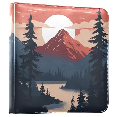 Álbum de fotos Scrapbook adhesive DIY, paisaje montaña luna, encuadernador de 3 anillos, 40 páginas, 8x10 para recuerdos