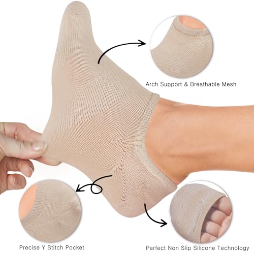 YEJIMONG Women’s No Show Socks 6 Pairs Non Slip Grip Cotton Invisible Low Cut Ankle Socks for Women2