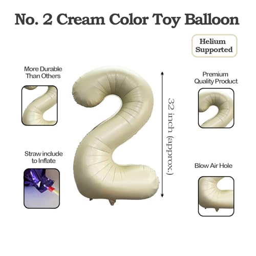 Image of Solid White 2 /Two Number Foil Balloons 32 inch Birthday Party Decoration Helium Supported