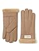 YISEVEN Men's Winter Shearling Sheepskin Leather Gloves Lambskin Thick Fur Warm Wool Lined for Cold Weather Dress Driving Work, Light Camel Size Large