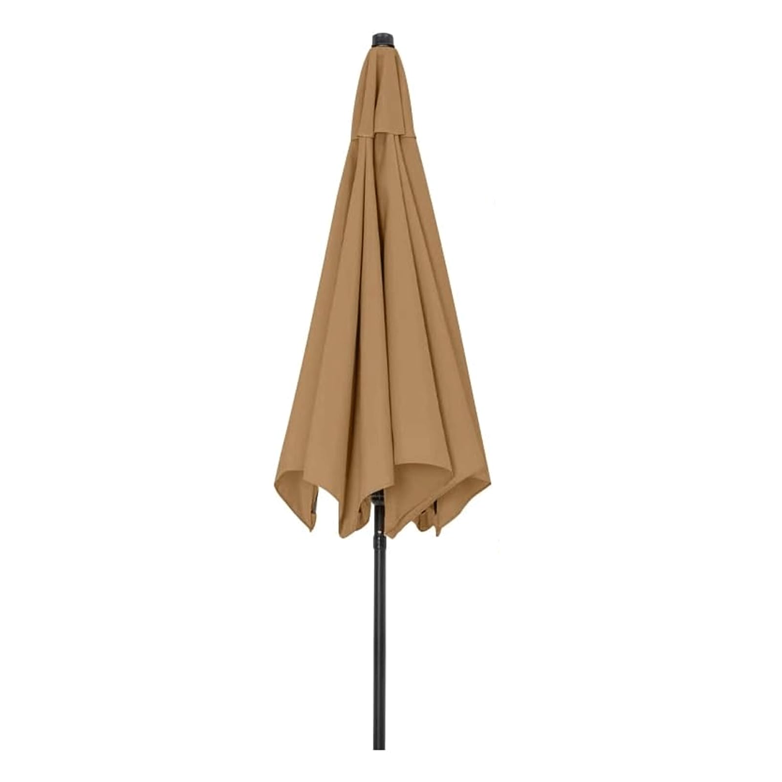 Copertura sostitutiva per parasole, tessuto di ricambio ombrellone, telo protettivo giardino, terrazzo, cortile, spiaggia, piscina, mercato & tavolo da giardino, 3m / 6 stecche, Cachi