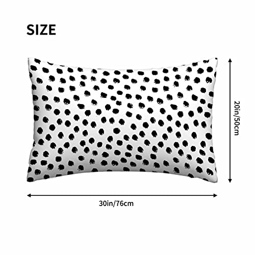 Mugod Cushion Cover Black Polka Dots Drawing Seamless Pattern,Pillow Case For Bed Couch Sofa Office Decor 20X30 Inches #TOP3