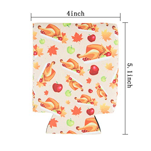 HaiMay 10 Pieces Thanksgiving Beer Can Sleeves Beer Can Coolers Neoprene Drink Cooler Sleeves for Cans and Bottles, Festival Styles