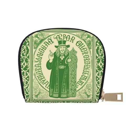 Irish Blessing St Patrick'S Day Credit Card Holder Wallet, Leather Zipper Card Wallet For Women Ladies Rfid Blocking Card Case Small Coin Purse Accordion Wallet Gift