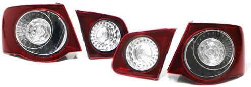 PROMOTORING For 06-09 VW JETTA MK5 EURO LED TAILLIGHTS w/LED INNERS - DARK RED/CLEAR