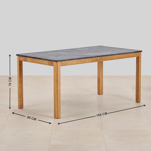 Image of Home Centre Santorini Rubber Wood 6-Seater Dining Table- White