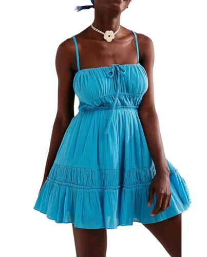 Image of ForeMode Summer Deep V Neck Bohemian Women Mini Short Dress Backless Beach Boho Dress