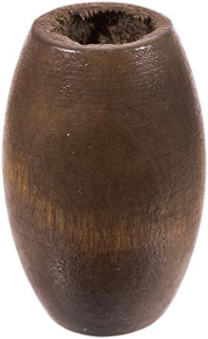 Oval Wooden Beads - Walnut - 6 Pack - 32MM X 22MM Size - 10MM Hole - Macrame Crafting Beads