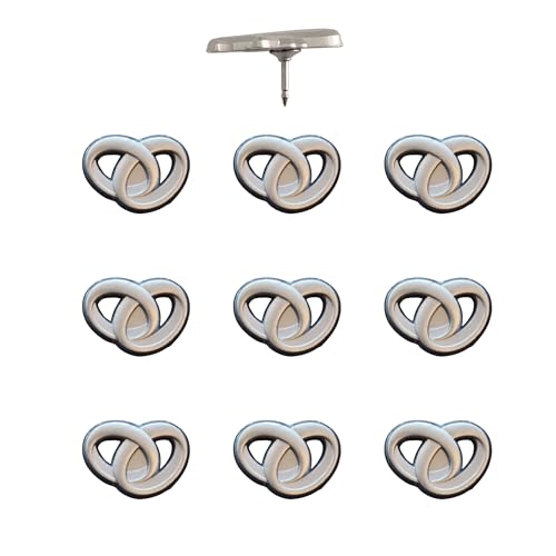 Image of Wedding Rings Push Pins - Silver Intertwined Wedding Rings Map Pins for Cork Boards, Maps, or Lapel Use - Designed in USA - Set of 4