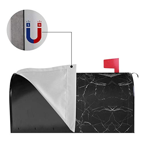 Image of Dujiea Black Marble Mailbox Wrap - Waterproof Magnetic Post Box Cover - Large Size 25.5 inchL x 21 inchW - Garden Yard Outside Farmhouse Home Decor