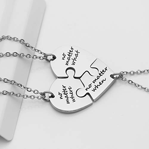 Ankiyabe 3 Best Friends Heart Puzzle Piece Pendant Necklace Set of 3 Long Distance Friendship Necklace 3 Sisters Gift Necklace2
