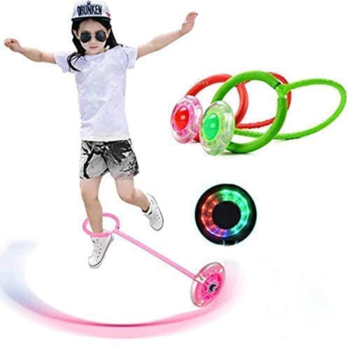 INAAYA Colorful Ankle Skip Jump Rope Fat Burning Game for Adults Multi Color Pack of 1 (Pink)