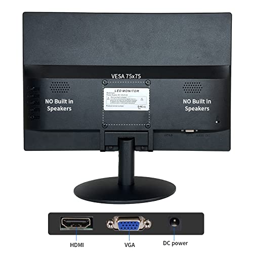 Image of SKitphrati 15.6 Inch Small PC Monitor, FHD VA 1080P Desktop Display with 1920x1080 99% sRGB HDMI VGA Ports, 2 Hole Mounting, LED Monitor for PC, Laptop and Computer, Black