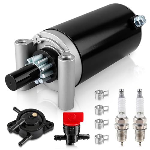 10 Teeth Starter for Kohler Courage SV710- SV740 SV810-SV840 7000 Series KT725-KT745 Engine (20-27hp) for Cub Cadet Toro Mower Replace Part#3209801S 3209803S with Spark Plug Turn Up Kits