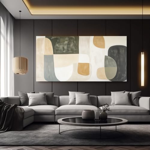 Tableau abstrait sur toile pour habiller un grand mur vide de salon ou bureau