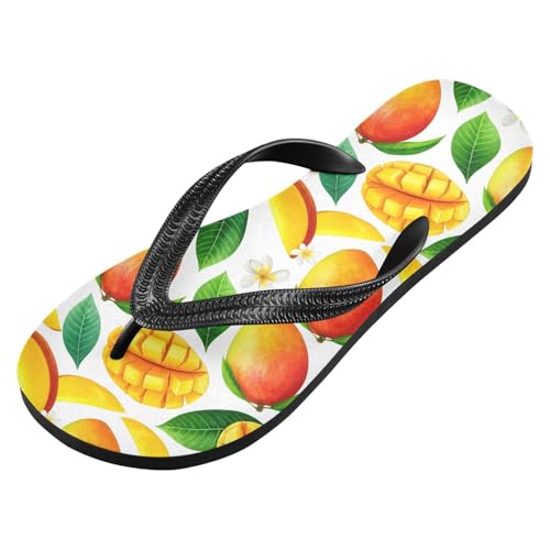 White Leaf Mango Flip Flops for Beach Thong Sandals Anti-slip Lightweight Shower Shoes for Travel Summer Outdoor2
