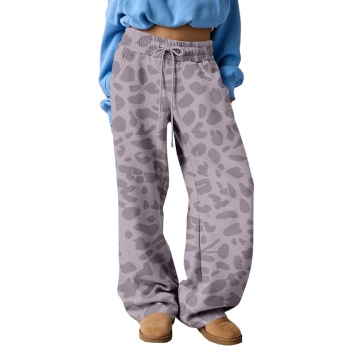 Womens Leopard Pants Casual 2026 Wide Leg Cheetah Printd Sweat Pants | Leopard Print Gym Pants with Pocket, Elastic Waist, Cozy, Lounging Pull on Patterned, Joggers Preppy Boho Outfit - image 1