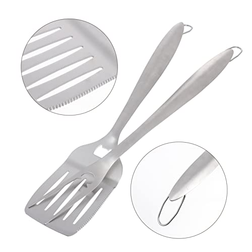 Set de 2 herramientas BBQ de acero inoxidable ergonómicas miniatura 4