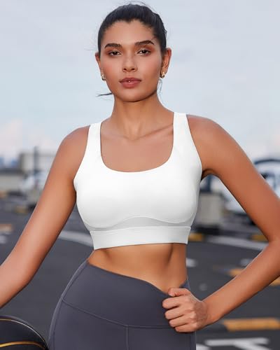 Image of RUNNING GIRL Adjustable Straps High Impact Sports Bra for Women,High Support Workout Sports Bras with Sewn in Pads