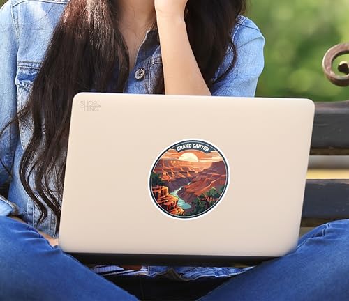 Image of SHOP A THING - Grand Canyon Sticker- Vinyl Decal for Car and Truck- Waterproof Camping Decal for Window- Indoor and Outdoor Use- Removable Mirror Sticker - Pack of 2 - SAT 043