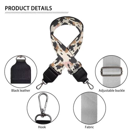 Image of Adjustable Purse Strap for Women, Crossbody Wide Handbag Strap Replacement, Sturdy Bag Strap with Silver Hardware