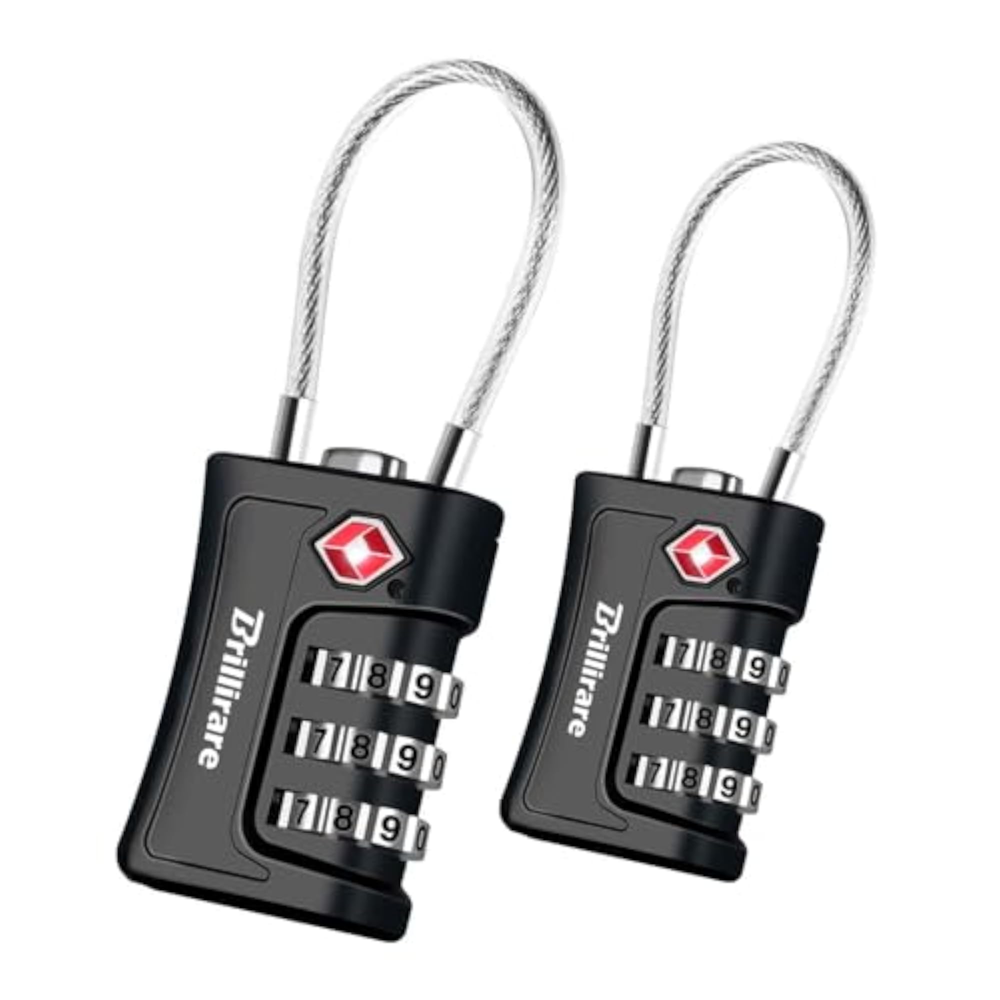2 Pack TSA Approved Luggage Locks, Combination Travel Cable Padlock