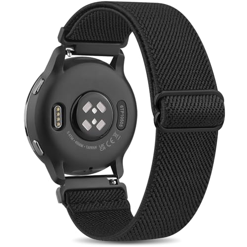 Bracelet pour Garmin Vivoactive 5/Venu 2 Plus/Venu Sq, Bracelets de Rechange 20mm Nylon Band élastique pour Garmin Forerunner 55 158 245 645 Femme Homme