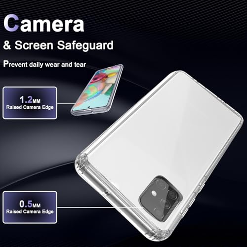 Image of Case for Samsung Galaxy A71 4G, Military Grade Drop Protection Phone Case, Yellowing Resistant, Anti-Scratch Hard PC Back, Shockproof Hard Ultra-Thin Protective Cover, Clear
