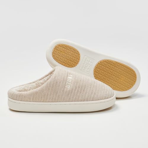 utune Women Fluffy House Slippers Men Cozy House Shoes Slippers Non-Slip Warm Bedroom Slippers Winter Indoor Outdoor Slippers2