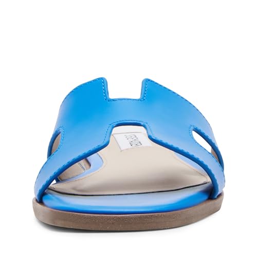 Steve Madden Women's Hadyn Sandal, Blue Leather, 9.5