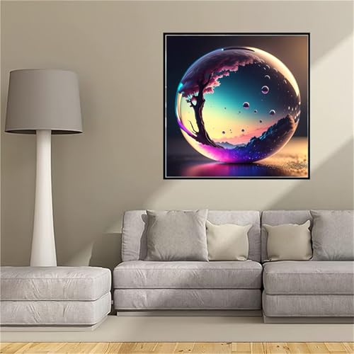 Peinture diamant 5D arbre en cristal pour sublimer la décoration de votre salon moderne