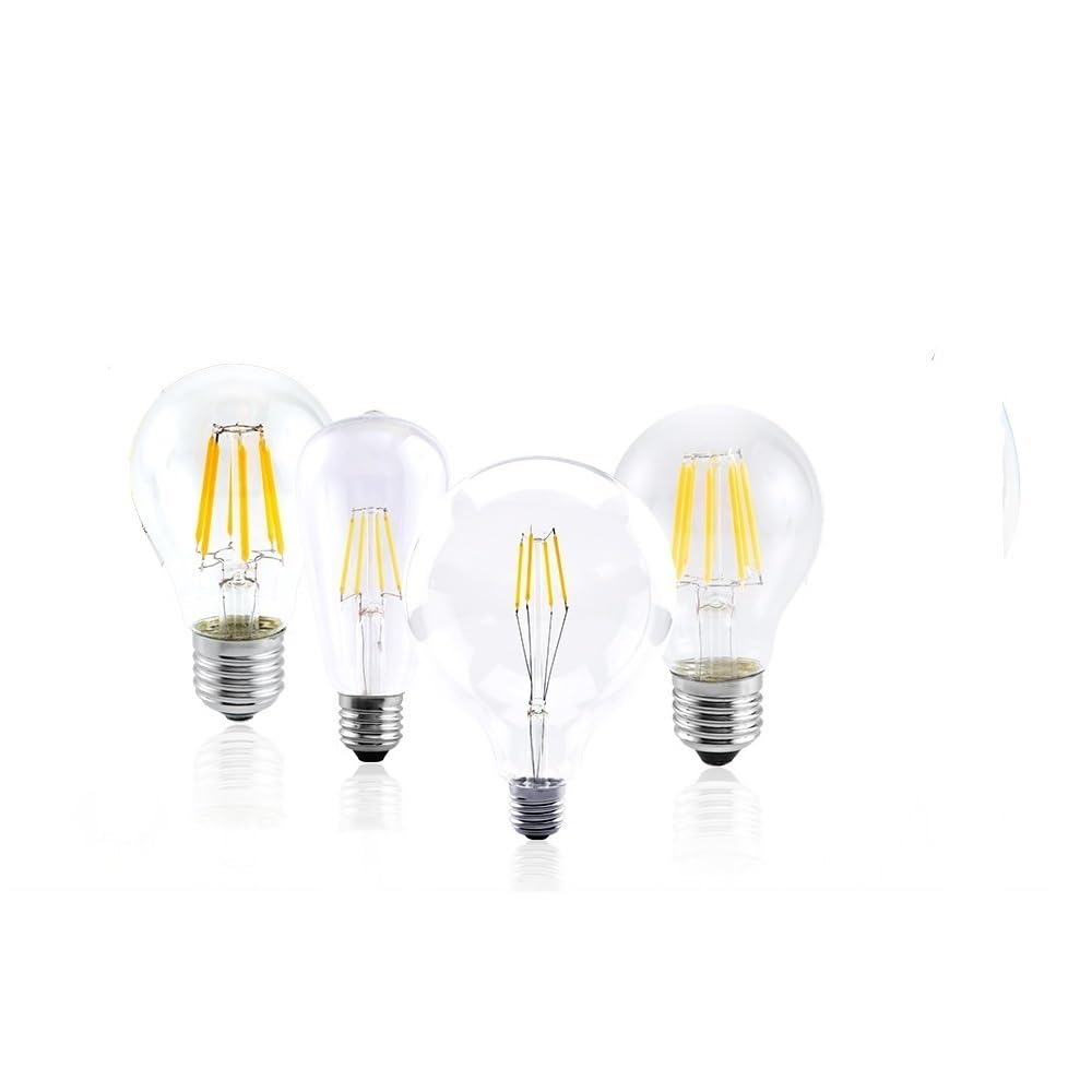 RZL Lighting, Paquete de 10, Bombilla de filamento LED AC220V E27 ST64/A60/G80/G95 lámpara Retro Edison 4W 6W 8W Bombilla Colgante Vintage(G95 E27 220V,4W)