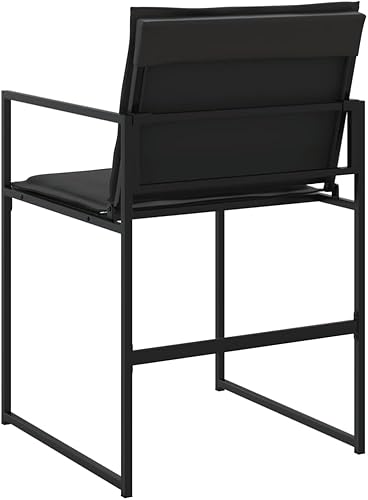 Miniatura 8 de Sillas para patio con cojines, 4 piezas, acero negro y textileno, sillas de comedor al aire libre, sillas de comedor al aire libre, silla de jardín