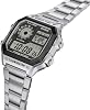 Casio Serie AE1200WH | Reloj digital para hombre | Resistente al agua 100M | Multi alarmas | Cronómetro de 100 seg | Temporizador de cuenta regresiva | Mapa mundial para hora mundial | Luz LED | Pantalla analógica LC | Batería de 10 años 8