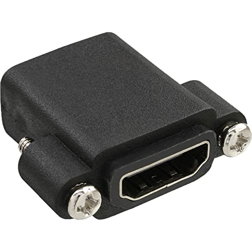 InLine 17600O HDMI Adapter zum Einbau mit Gewinde, HDMI A Buchse/Buchse, 4K2K kompatibel