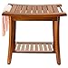 Utoplike Banc de douche en teck avec poignées, avec étagère de rangement pour serviettes, 55,9 x 33 x 47,2 cm, résistant à l’eau, parfait pour une utilisation en intérieur et en extérieur