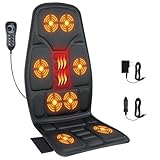 SLOTHMORE Back Massage Chair Pad, Back Massager with Heat for Pain Relief, Chair Massager for Full Body Massage, Deep Tissue Vibration Massger with 2 Adapters, Chair Massager for Office and Recliner