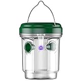 Luz led uv solar esto genera un brillo cálido y aumenta la atracción de la trampa de avispas; se enciende automáticamente por la noche y se carga sobre el sol, lo que garantiza un control de plagas ininterrumpido; no se preocupe por las baterías