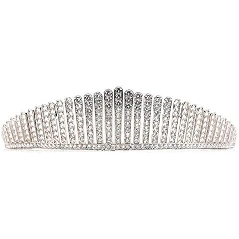 Karianne’s Secret Queen Alexandra Luxury Russian Fringe Kokoshnik Tiara AAA CZ Rhodium Plated Cover