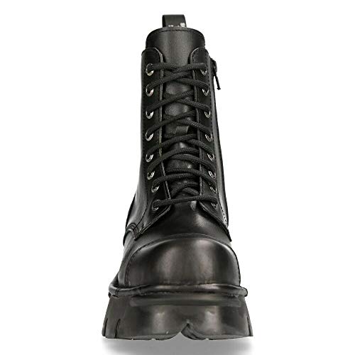 New Rock M-NEWMILI083-S19 Men's Metallic Combat Boots Black Leather Military Biker Goth Punk Shoes4