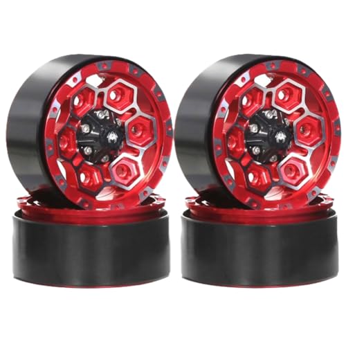 4 jantes 1.9 pouces pour Capra TRX4 : le choix métal rouge haute performance