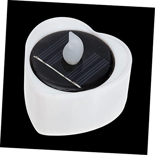 CLISPEED Lámpara Solar Jardín Diseño Vela Corazón Luz LED Exterior Decoración Moderna para Patio Terraza