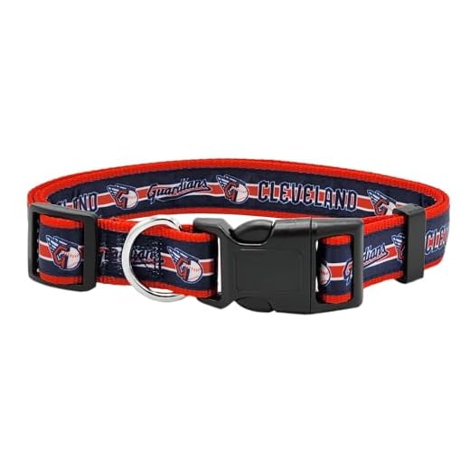MLB PET Collar Cleveland Guardians Dog Collar, Small. Baseball Team Collar for Dogs & Cats. A Shiny & Colorful Dog & Cat Collar Licensed by The MLB