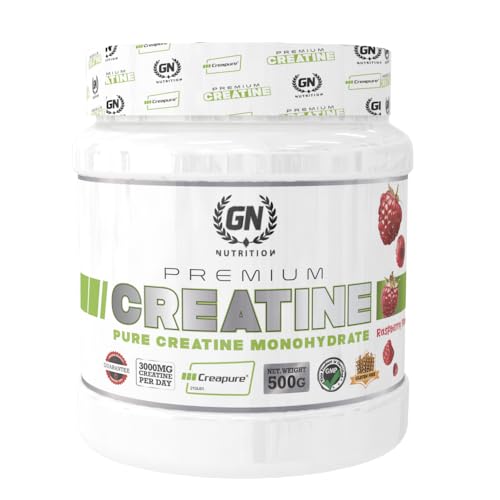Portonovo SD - Porriño Industrial FC (1-2) 1 GN NUTRITION Premium Creatina Monohidrato Creapure 500 g | Sin Gluten | Sabor RASPBERRY | 3 g por Dosis | Mejora Fuerza y Rendimiento