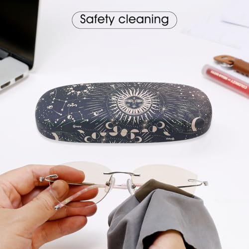 Image of PERFECTSIGHT Hard Shell Eyeglasses Case, PU Leather Protective Glasses Case, Cute Eyeglass Case for Women Men Girls