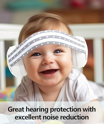 Image of Baby Ear Muffs, 1 Set Baby Travel Essentials, Ear Muffs for Babies, Adjustable Headband Soft Ear Protection for Infants Toddlers Lightweight for Travel Sleep